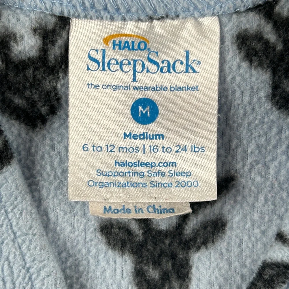 Halo SleepSacks Set of 2 Wearable Blankets Kids Medium 6-12 Months Blue Fleece